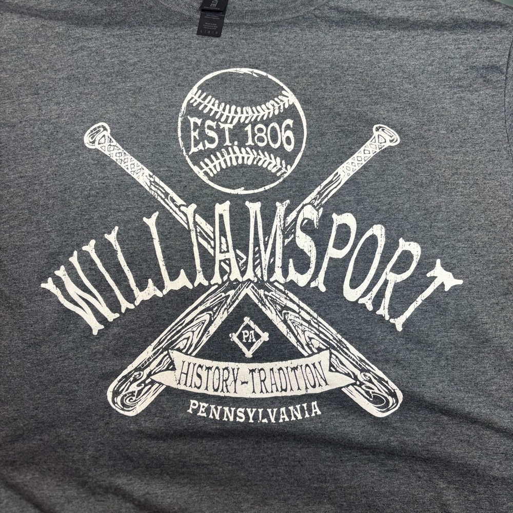 Size L Gildan Dark Gray Williamsport Graphic Tee - Picture 3 of 4